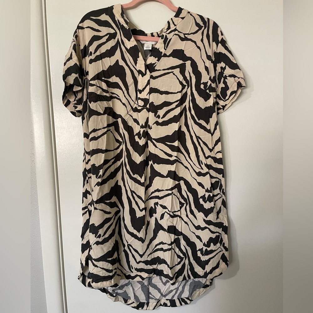 H&M Black and Cream Zebra Dress